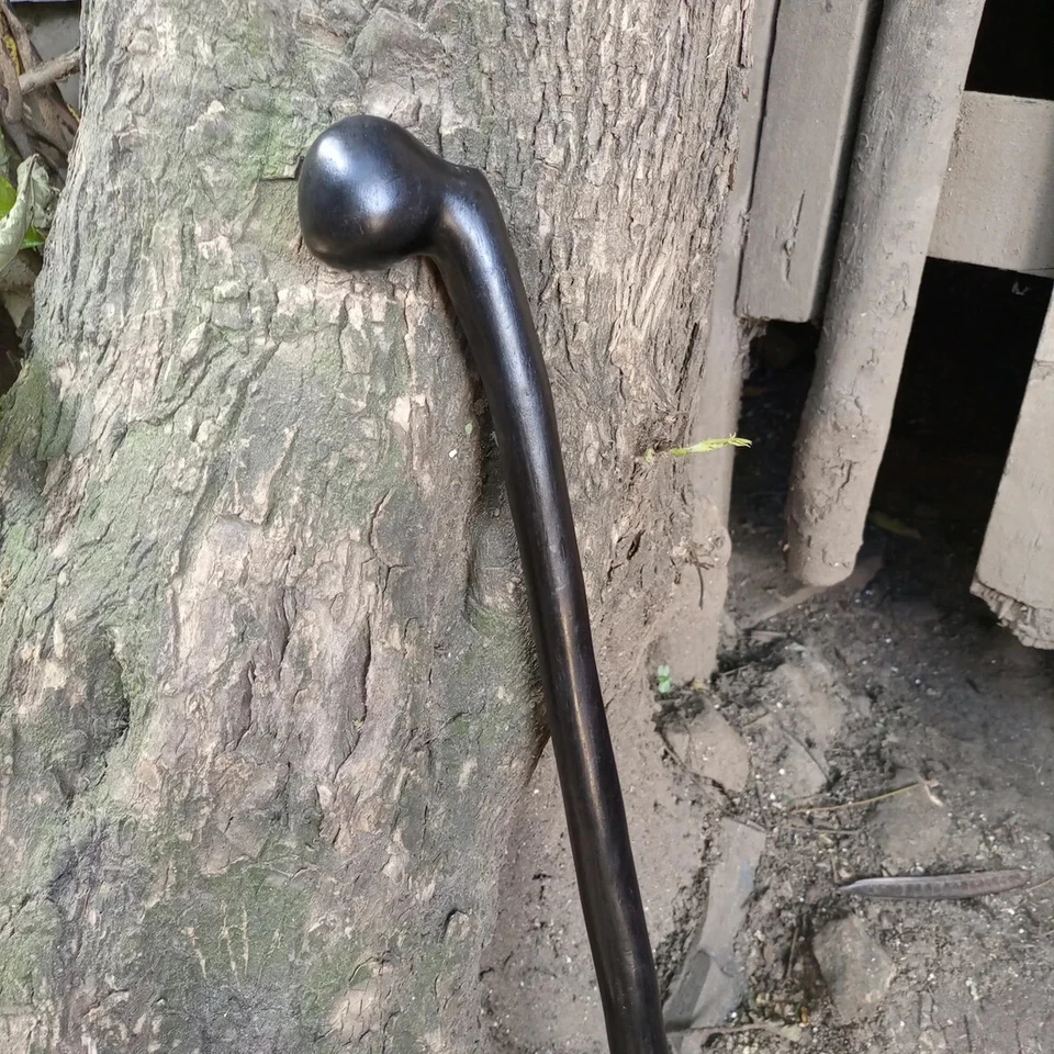 Ambidextrous Offset INCH Handle Original Ironwood African Walking Hiking Stick - Image 1 of 4