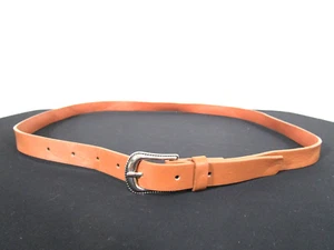 Brown Faux Leather Silver Western Style Buckle Women's Belt Sz L/XL , 36"-42" - Picture 1 of 9
