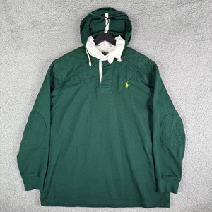 Camisa de Rugby Polo Ralph Lauren De Colección Para Hombre Grande Verde Pesada Capucha Desmontable - Imagen 1 de 10