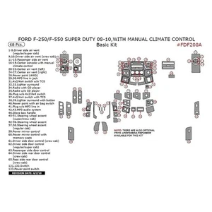 For Ford F-250 Super Duty 08-09 Remin FDF208A-SWHITE White Basic Dash Kit 68 Pcs - Picture 1 of 3