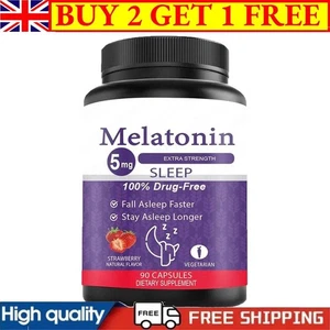 Melatonion 5mg | 90 Capsules High Strength Fatigue Bone Sleep Health - Picture 1 of 9
