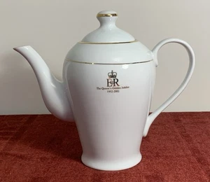 Queen Elizabeth II Golden Jubilee White & Gold Tea / Coffee Pot, 2 Pints - Picture 1 of 10