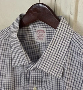 New Brooks Brothers White Box Plaid Dress Shirt 18.5 X 36 .. - Picture 1 of 3