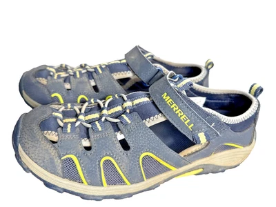Merrell Hydro H2O Zapatos Talla 7 Niño Grande Juvenil Azul Amarillo Puntera Cerrada Sandalias Usadas en Excelente Condición Foto 1 de 4