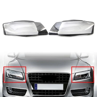 For Audi A5 S5 RS5 2008-2012 1 Pair Car Front Headlight Lens Cover Transparent - Image 1 of 4