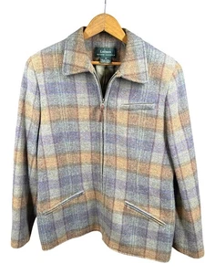 Chaqueta estilo ecuestre a cuadros verde cazador 100 % lana vintage Lauren Ralph Lauren - Imagen 1 de 6