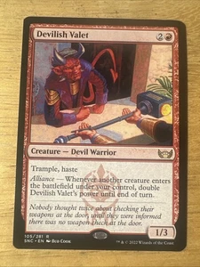 Devilish Valet 105/281 R Regular - Streets of New Capenna (SNC) - Picture 1 of 2