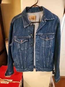 CHAQUETA VAQUERA AZUL HOMBRE BOLSILLOS LISOS..TALLA 42 HECHA EN EE. UU.  - Imagen 1 de 4