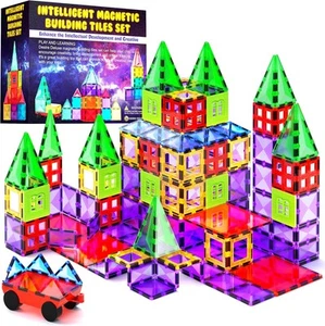 Desire Deluxe Magnetic Building Blocks Tiles STEM Toy Set 57PC – Kids Learnin - Picture 1 of 8