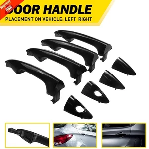 Black Exterior Outside Outer Door Handle Set Fit For Hyundai Accent 2012-17 New - Foto 1 di 20
