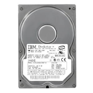 IBM DeskStar 120GXP 07N9682 40 GB 7,2 Tys. 2 MB 3,5 Cala IC35L040AVVN07-0 - Foto 1 di 3