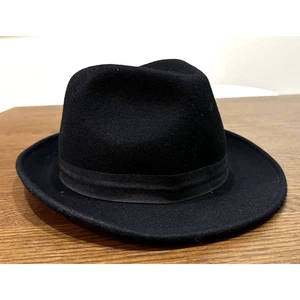 Women's WOOL FEDORA HAT Black - Size M (57cm) - Picture 1 of 7