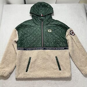 Tommy Hilfiger NFL Green Bay Packers Women's Small Sherpa Quilted 1/2 Zip Jacket