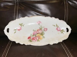 Vintage Handpainted Malmaison Porcelain Dish Bavarian Made Stamped Germany - Picture 1 of 5