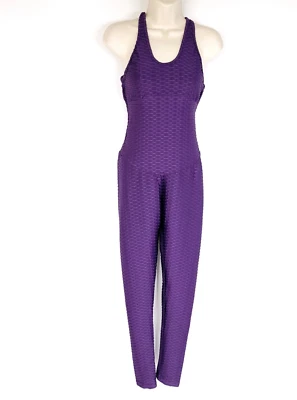 Mono de nido de abeja levantamiento de glúteos espalda cruzada para mujer mediano púrpura yoga Foto 1 de 4