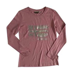 Napapijri – XS/S – Maglia a maniche lunghe in cotone rosa antico con stampa - Foto 1 di 3