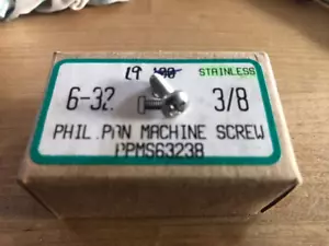 Qty. 19 Phillips Pan Head Machine Screws, Stainless Steel #6-32 x 3/8" - Picture 1 of 1