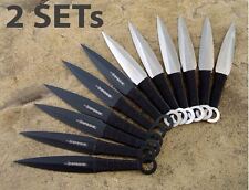 24pc Naruto Kunai 6" THROWING KNIVES Ninja Knife Fixed Blade Dagger SET w/Sheath