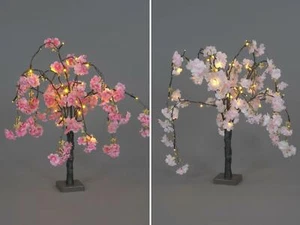 Cherry Blossom Tree LED Home Decoration 48 Pink Flowers 60cm Battery Powered - Picture 1 of 6