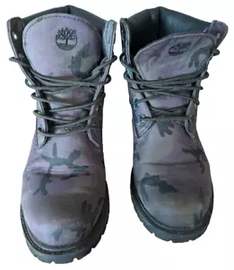 Timberland A25E3 Women's Premium Fabric Black Purple Insulated Camo Boots Size 7 - Picture 1 of 8