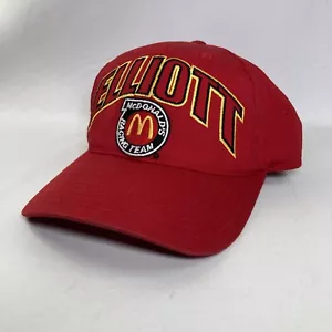 VINTAGE Nascar Hat Cap Mens One Size Red Snapback Bill Elliott McDonalds Racing - Picture 1 of 10
