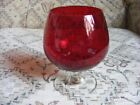 Vintage Ruby Red Brandy Glass with clear Stem