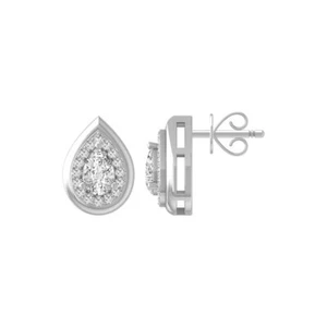 10K White Gold Lab Grown Diamond Fashion Stud Earrings for Women 1.33 gram - Picture 1 of 7