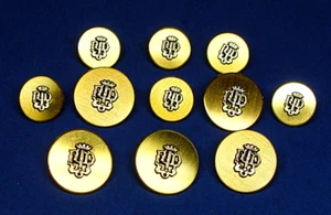UNKNOWN BRAND REPLACEMENT BUTTONS 11 piece 2-TONE BUTTONS GOOD USED CONDITION. - Picture 1 of 7