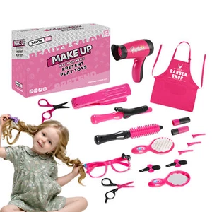 17pcs/set Kids Toys for Girls Pretend Play Hair Salon Set for Little Girls Gift - Picture 1 of 12