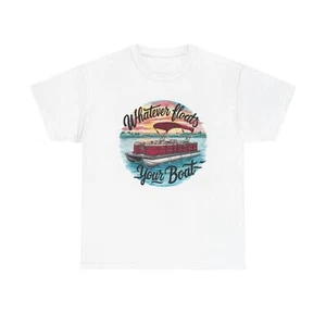 Whatever Floats Your Boat Graphic T Shirt Funny Unisex Heavy Cotton Tee - Picture 1 of 5