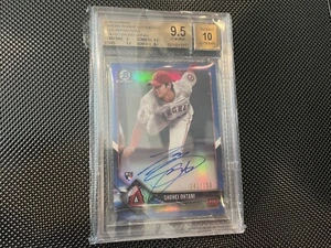 Shohei Ohtani 2018 Bowman Chrome BLUE REFRACTOR AUTO RC 141/150 BGS 9.5/10