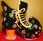 HD~Crescent Enterprise Co. LTD Made In China Witches Ceramic Shoe/Boot 8" (H)