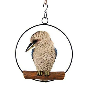 Kookaburra Hanging Garden Australia Native Bird Swing Ring Ornament Realistic - Picture 1 of 5