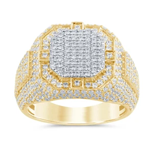 10K SOLID YELLOW GOLD 2.75 CARAT REAL DIAMOND ENGAGEMENT RING WEDDING PINKY BAND - Picture 1 of 2