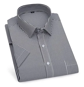 Mens Dress Shirts Short Sleeves Formal Business No Iron Strips Casual Shirts Top - Picture 1 of 24
