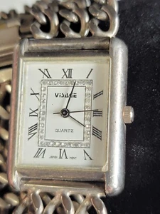 orologio vintage visage donna placca argento e diamanti quarti (ricambi o riparazione) - Foto 1 di 10