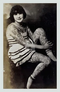 Betty Broadbent Tattoo RPPC Photo Postcard COPY - Picture 1 of 2