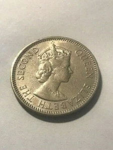 1955 East Caribbean 25 Cents Unc+ #13953 - Picture 1 of 2