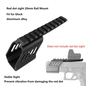 Tactical Red Dot Sight Scope Base Fit for Glock 17 19 20mm Rail Mount up - Picture 1 of 8