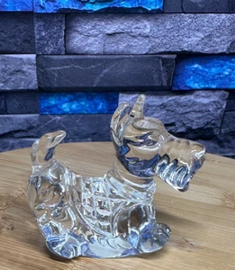 Vtg Princess House Rocking Scottie Dog Terrier Lead Crystal Figurine Paperweight - Picture 1 of 6