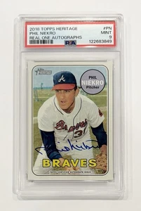 2018 Topps Heritage High Number Real One Phil Niekro #ROA-PN PSA 9 Mint Auto HOF - Picture 1 of 1