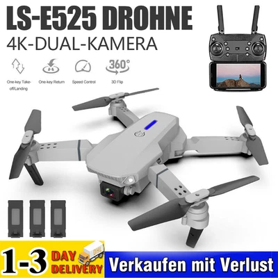 Faltbar WIFI FPV RC Drohne + 8K HD Dual Kamera Mini drone Quadrocopter+3 Akkus - Bild 1 von 4