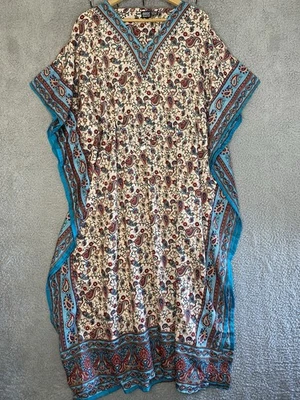 Damas Colección Amanda Paisley Kaftan Mumu Vestido de Playa de la India Talla Única Foto 1 de 4