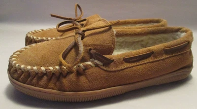 Zapatillas Minnetonka Niñas Jóvenes 5M Cuero Tostado, Forro de Piel Sintética, Suela Duradera Sin usar, en Caja Foto 1 de 4