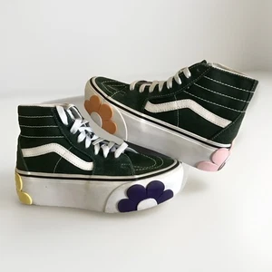 VANS SK8-HI TAPERED STACKFORM OSF SHOE Canvas Dark Green Floral Women’s 5 - Picture 1 of 7