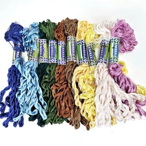 100 SK THREADNANNY EXCELLA SILKY SATIN EMBROIDERY THREADS: VARIETY OF COLORS  BM - Picture 1 of 1