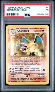 1999 Pokemon Game #4 Charizard Holo PSA 1 PR NEWLY GRADED! - Picture 1 of 2