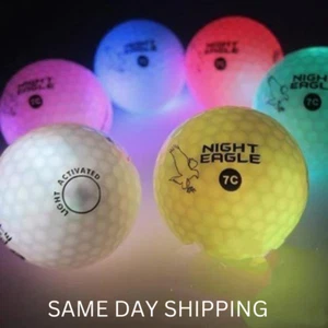 Glow in the Dark LED Golf Balls - 6 Light Up Balls - Night Golf - Colorful New - Picture 1 of 4