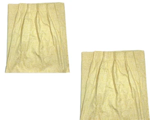 2 Vintage 60s Pinch Pleat Curtains Drapes Sears Roebuck Pair Yellow Embroidered - Picture 1 of 7