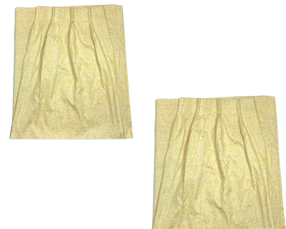 2 Cortinas Plisadas Vintage Años 60 Cortinas Sears Roebuck Par Amarillo Bordado Foto 1 de 4